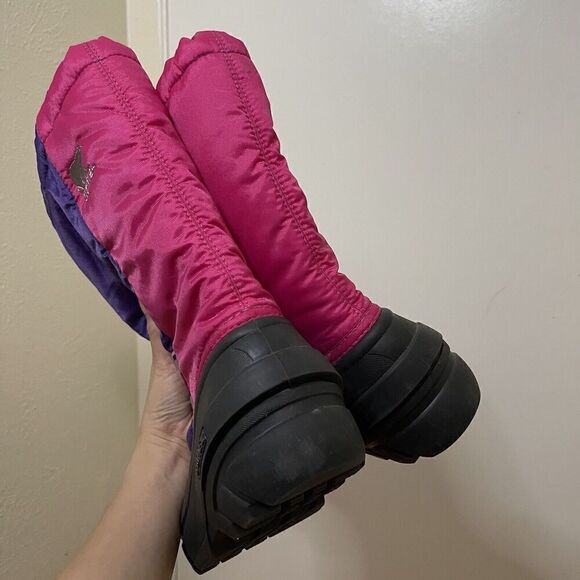 SOREL fleece line rubber outdoor winter snow boots purple pink size US 6 eu 38 - Picture 7 of 7